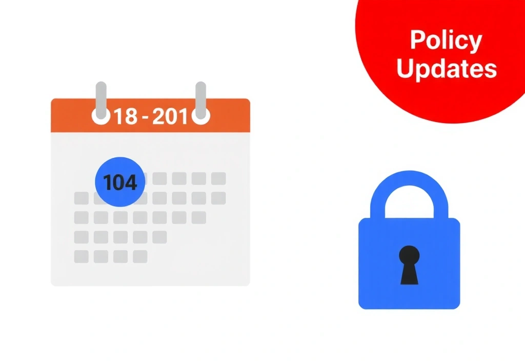 Illustration eines Kalenderblatts mit sich änderndem Datum und einem Datenschloss-Symbol